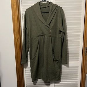Sweater Dress, Women’s large, olive. Never worn.